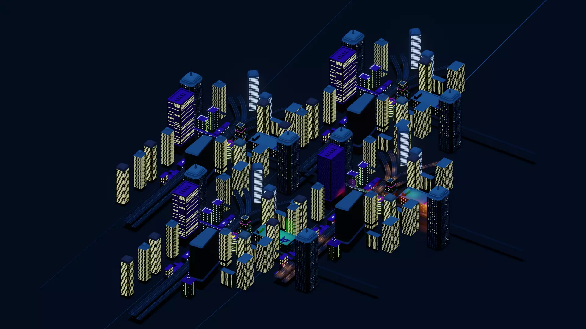 Skyscraper City Low-poly 3D model_0