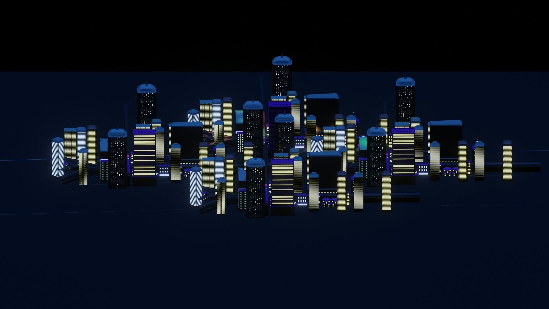 Skyscraper City Low-poly 3D model_2