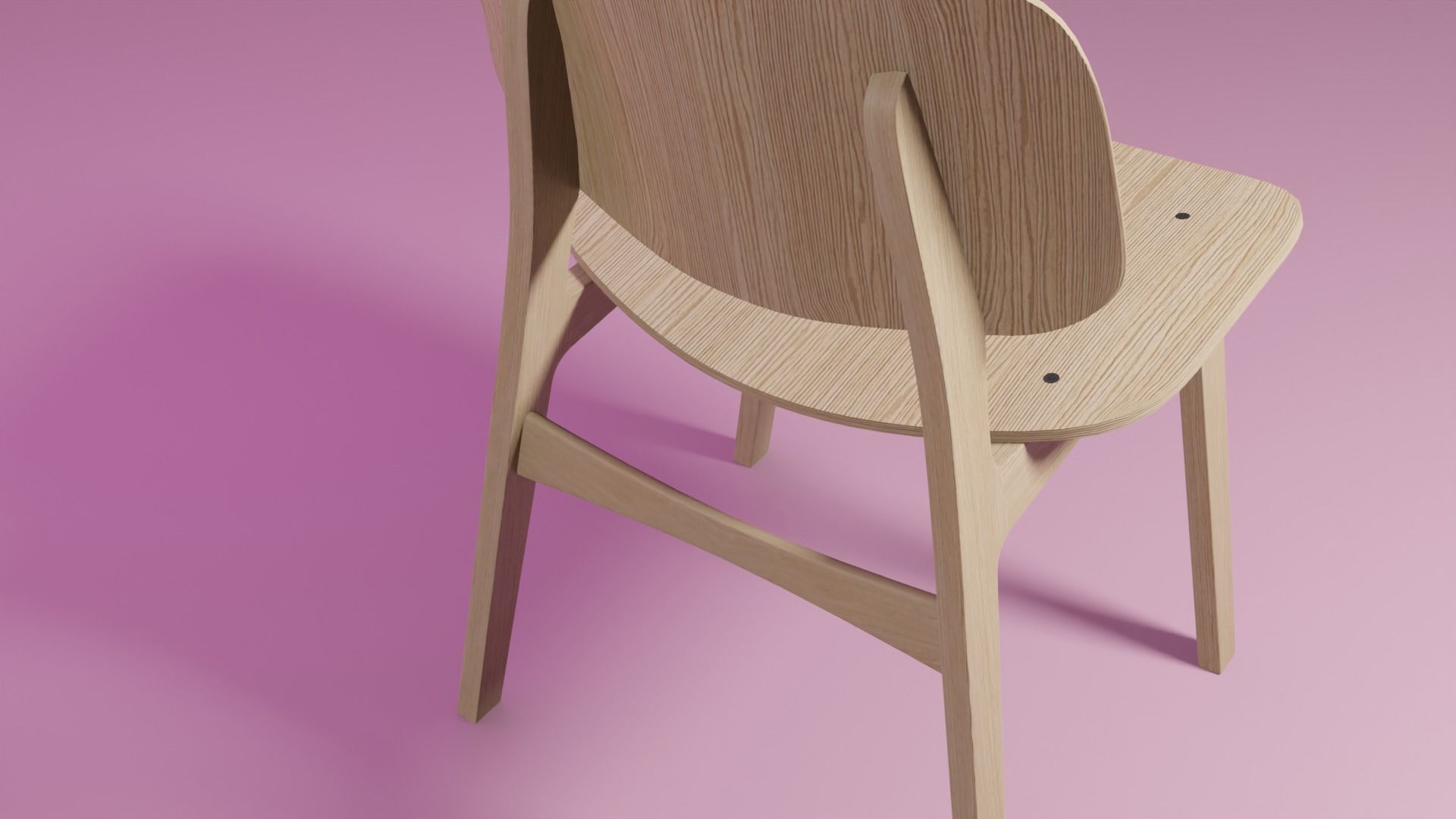 Modern Wooden Chair 3D model_2