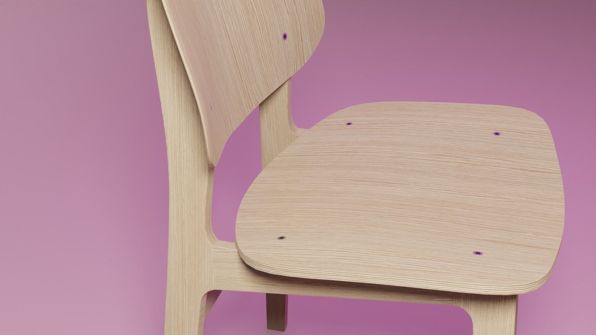 Modern Wooden Chair 3D model_1