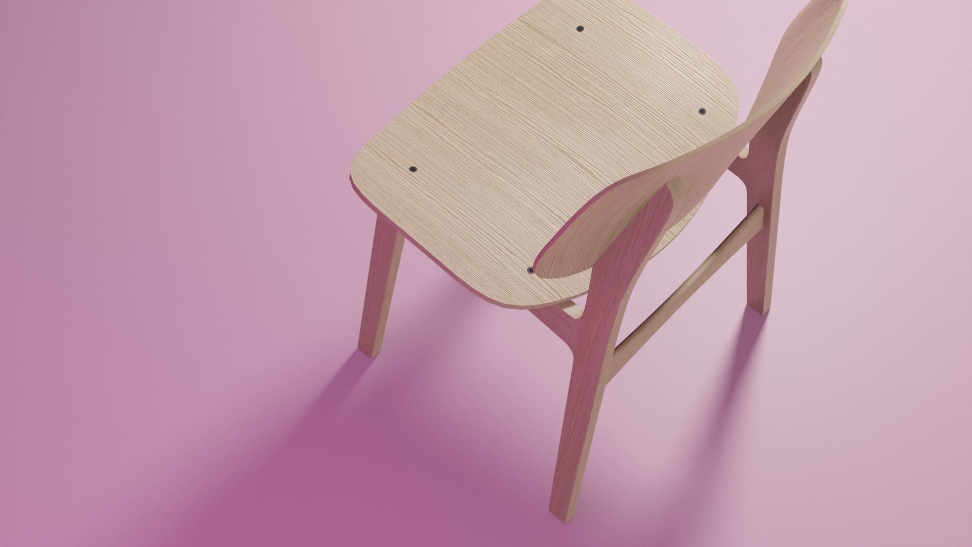 Modern Wooden Chair 3D model_3
