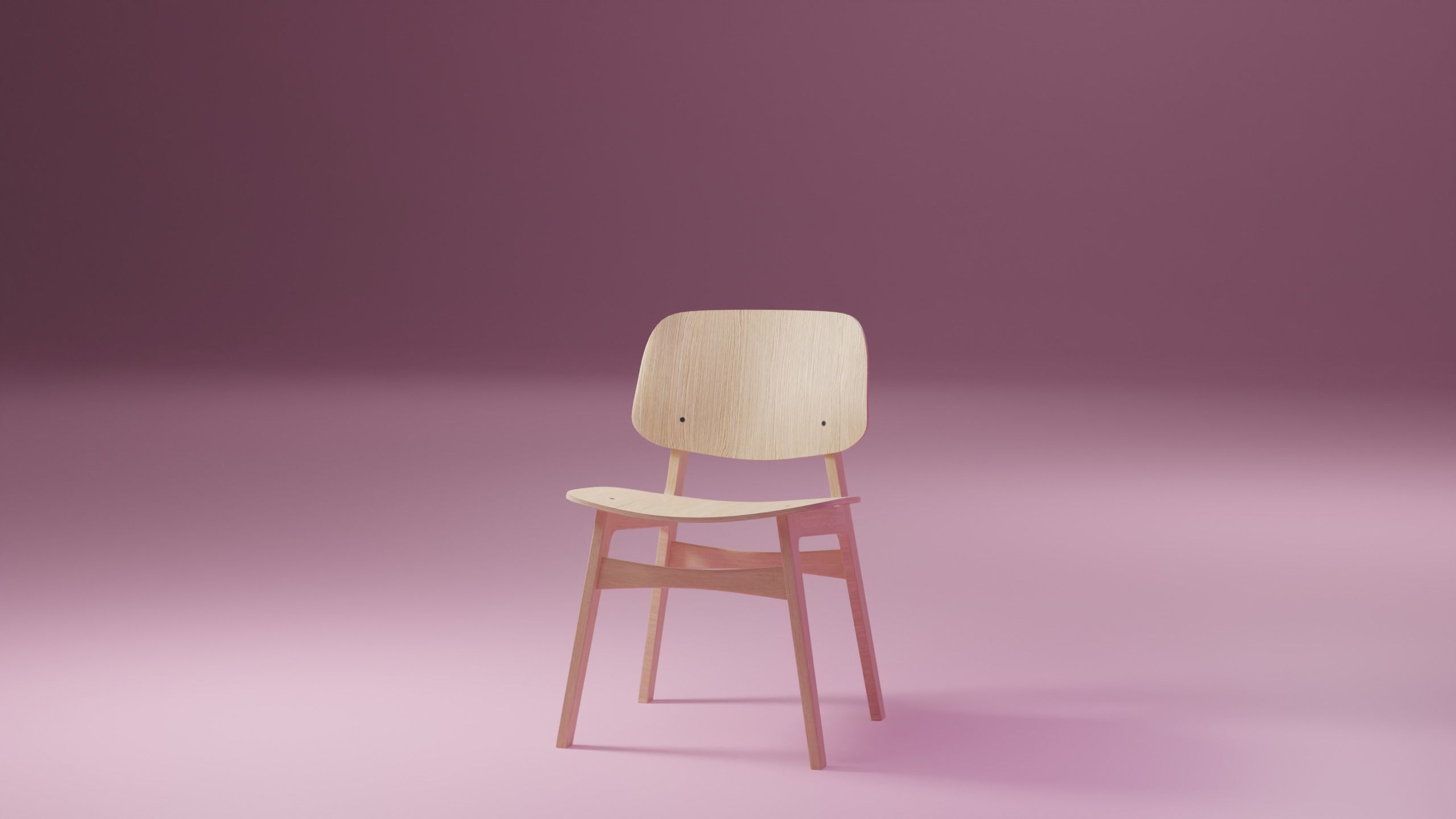 Modern Wooden Chair 3D model_4