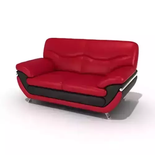Red And Black Leather Sofa