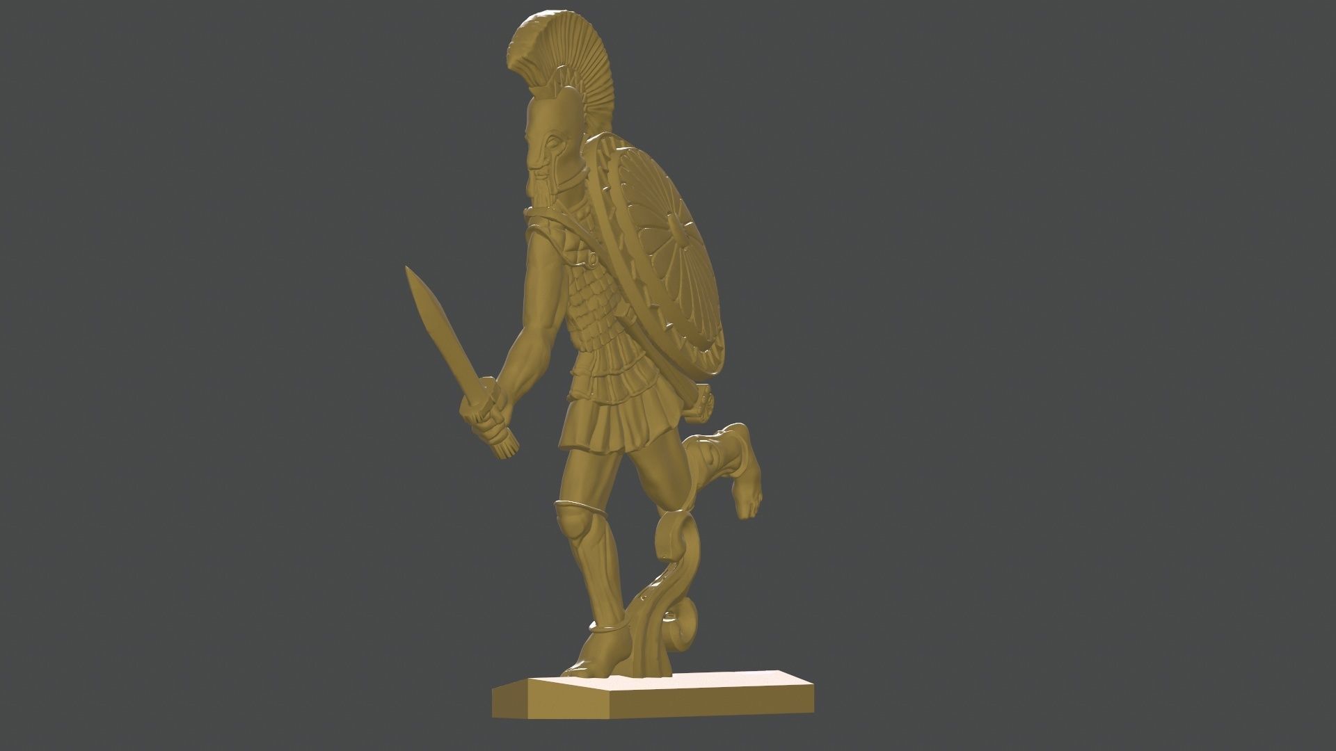 greek hoplite with sword 13 3D print model_6
