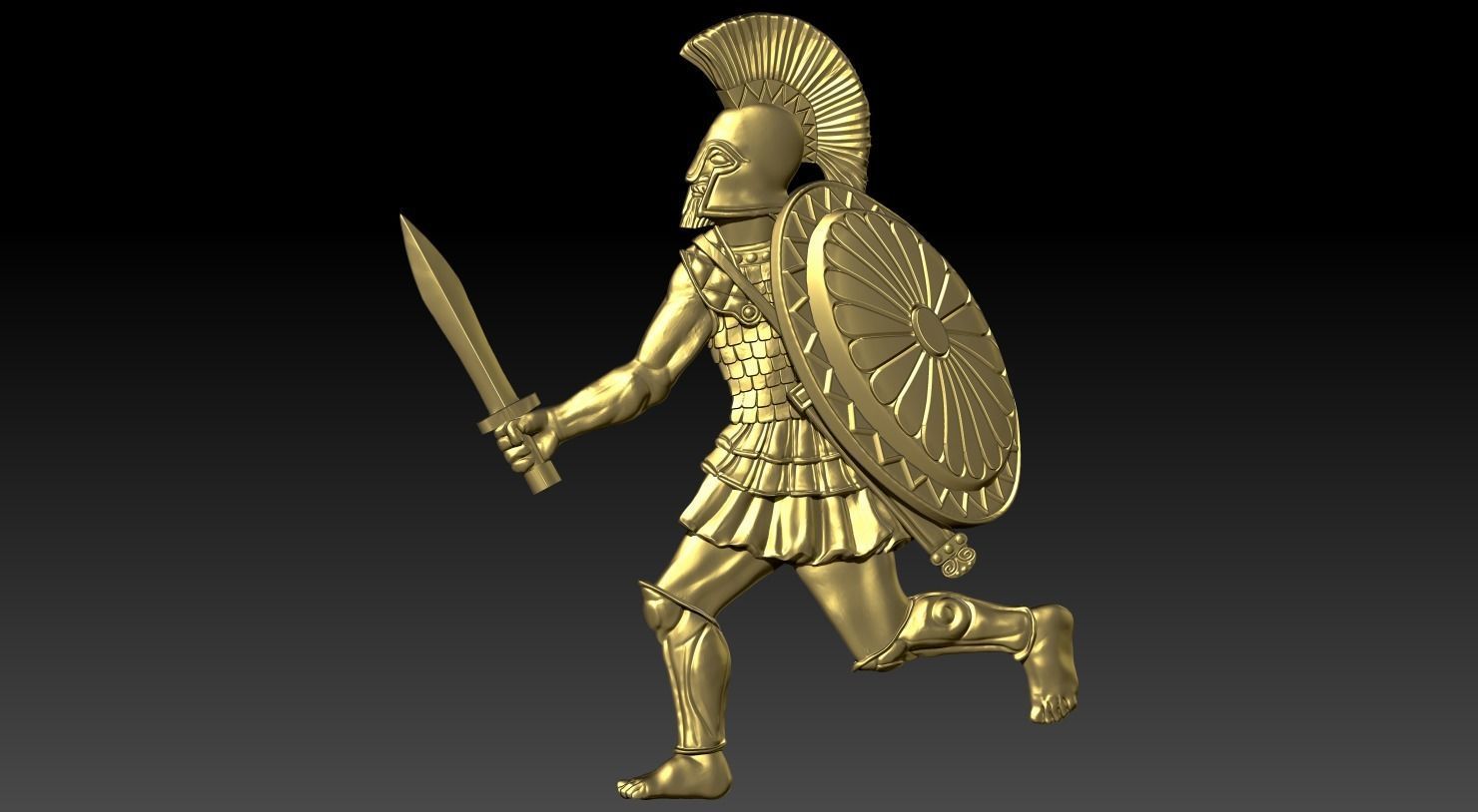 greek hoplite with sword 13 3D print model_30