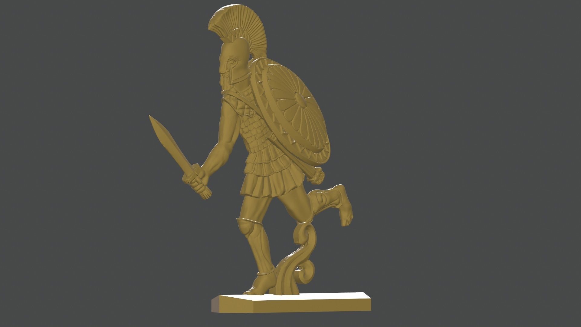 greek hoplite with sword 13 3D print model_5