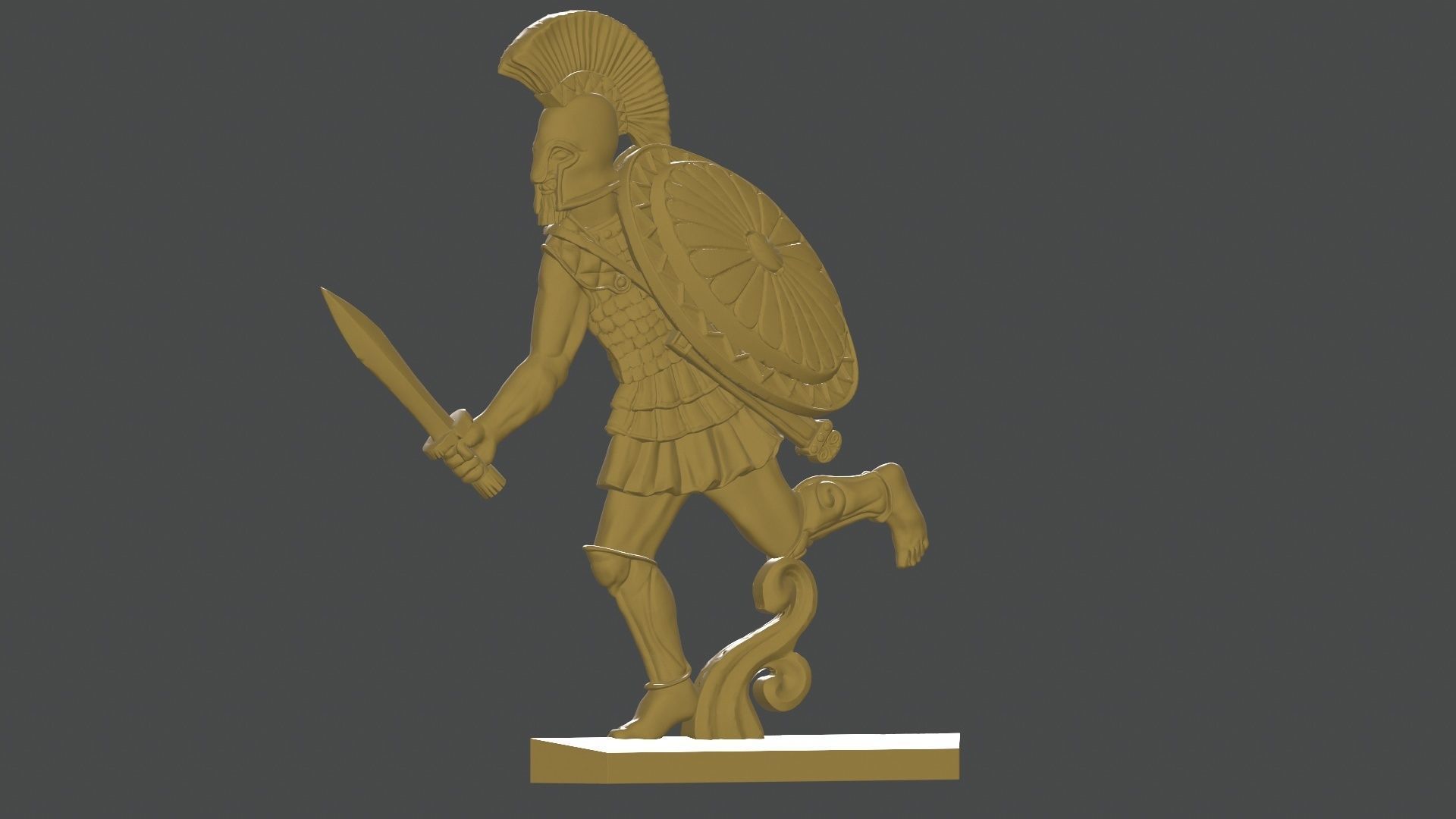 greek hoplite with sword 13 3D print model_4
