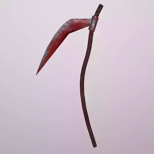 Medieval Scythe Game Ready Low Poly 3D Model
