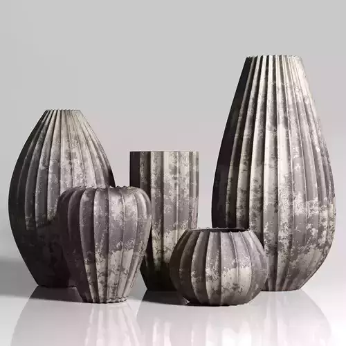 Sanibel Textured Black Dirty Old Cement Vase collection 