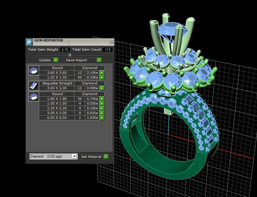 RING DIAMOND 3D print model_4