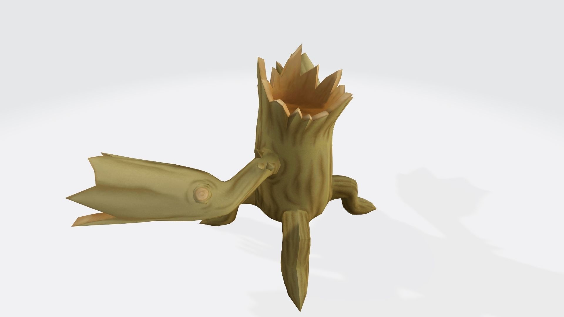 Woodmon tree stump with hole in it 3D print model_2