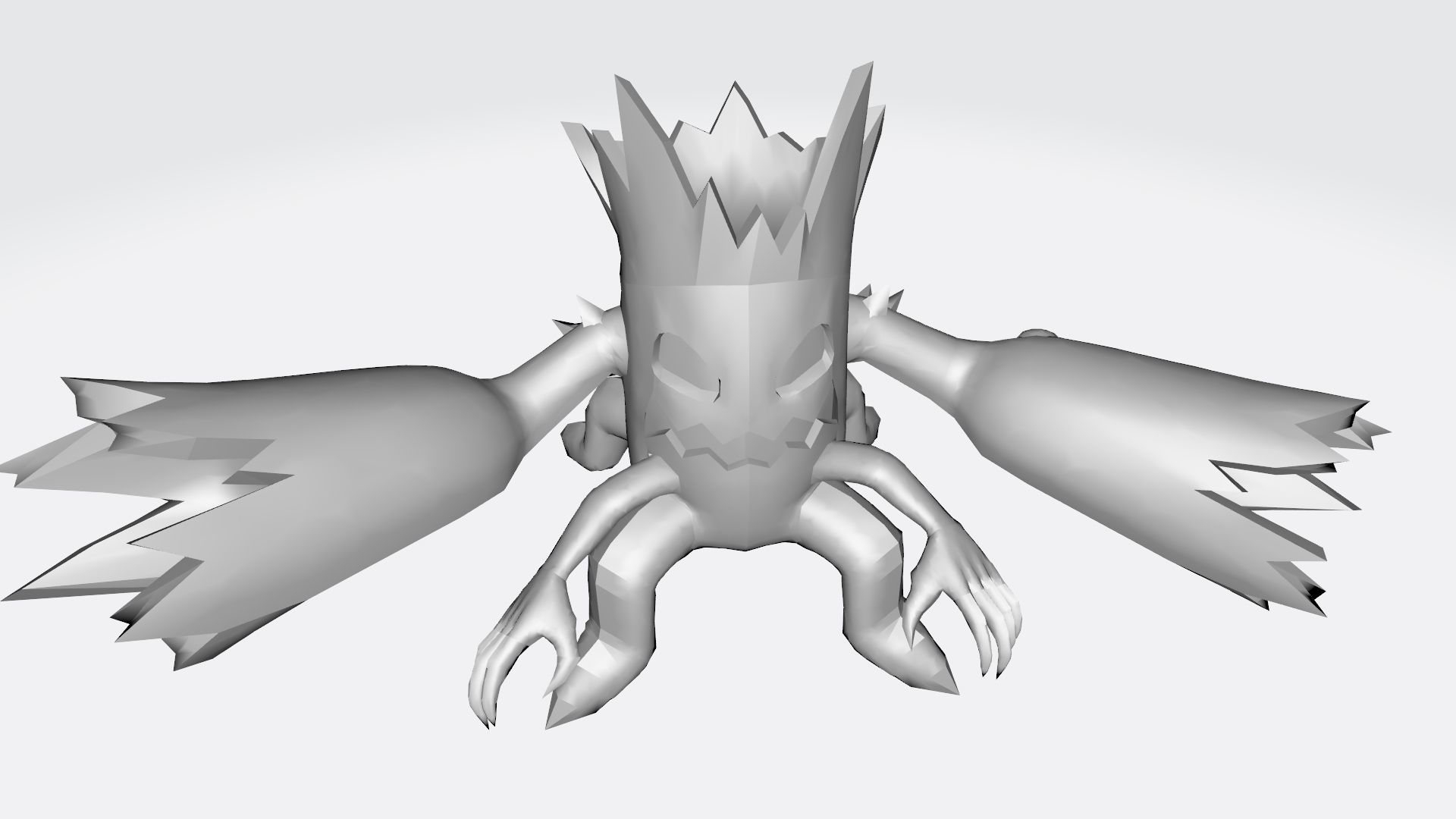 Woodmon tree stump with hole in it 3D print model_11