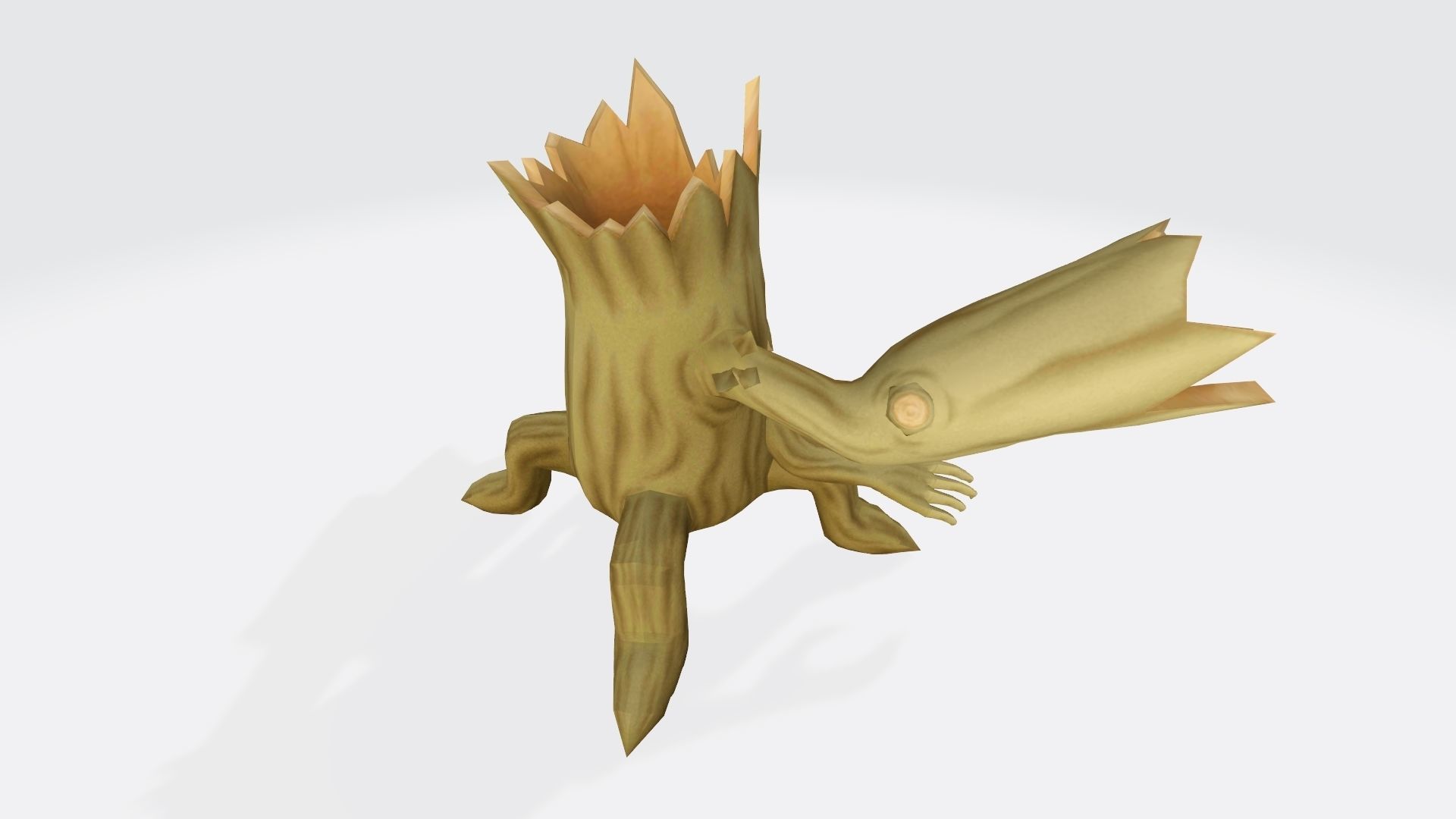 Woodmon tree stump with hole in it 3D print model_3