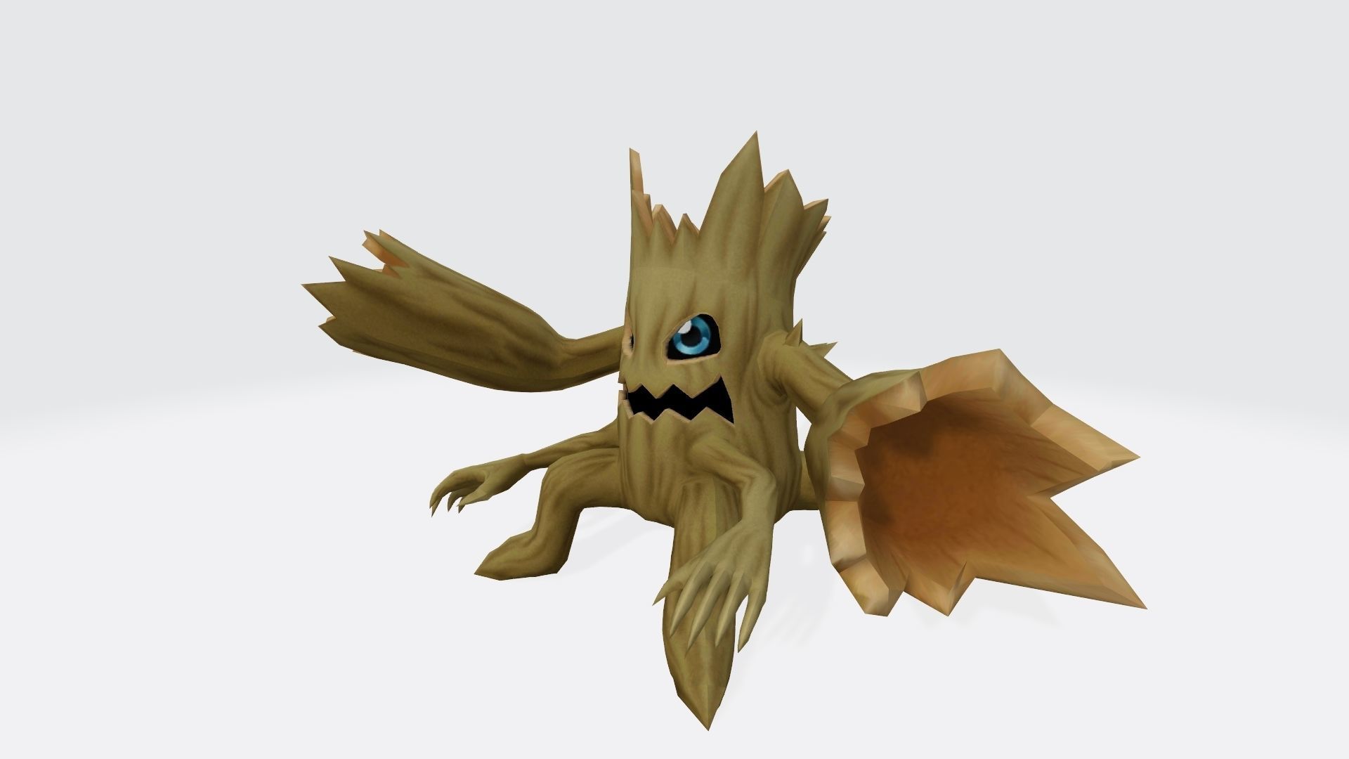 Woodmon tree stump with hole in it 3D print model_1