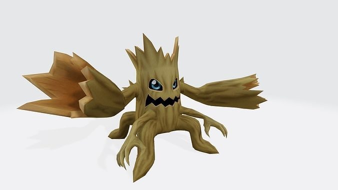 Woodmon tree stump with hole in it 3D print model