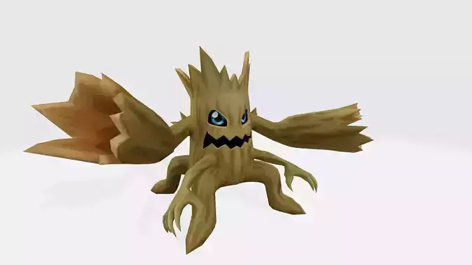 Woodmon tree stump with hole in it