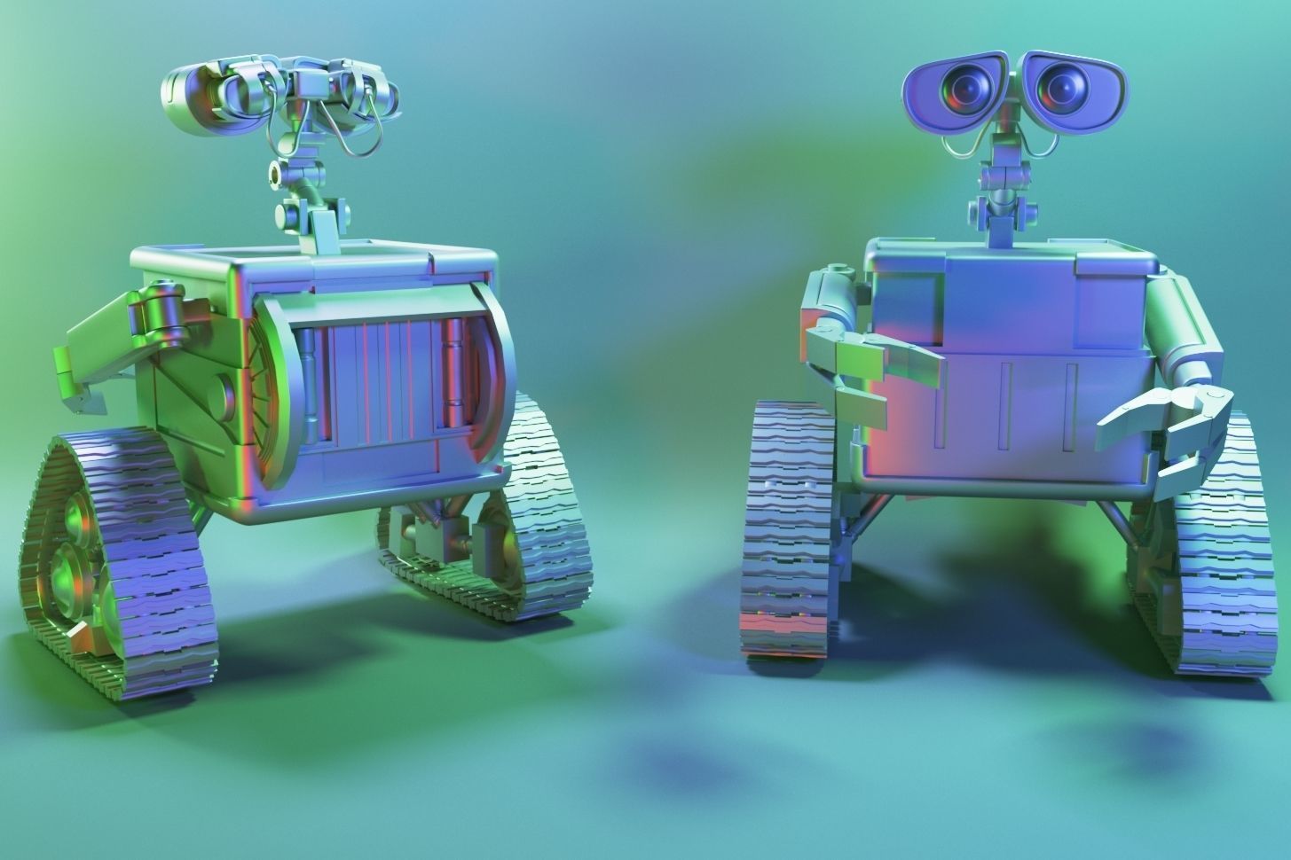 Walle wall e robot Low-poly 3D model_4