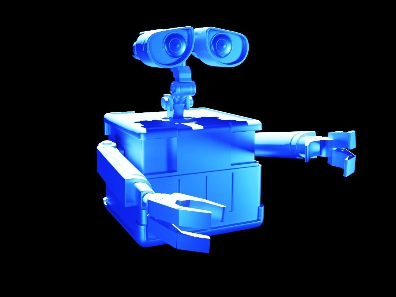 Walle wall e robot Low-poly 3D model_2