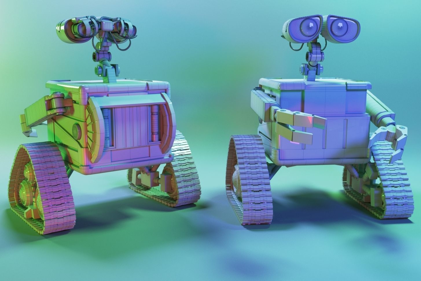 Walle wall e robot Low-poly 3D model_1
