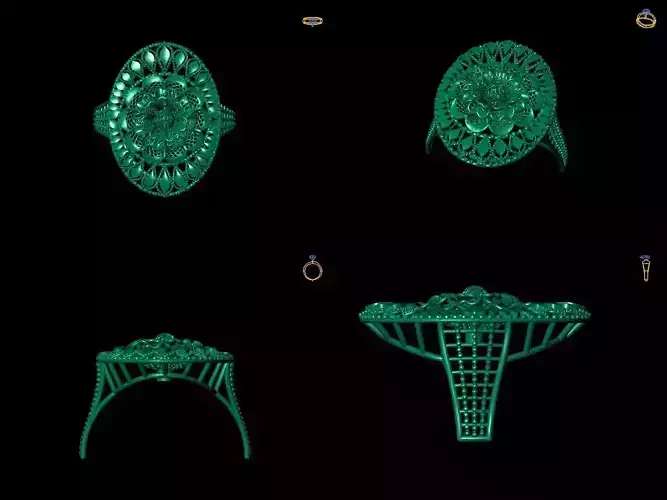 Ring 7 four emerald rings