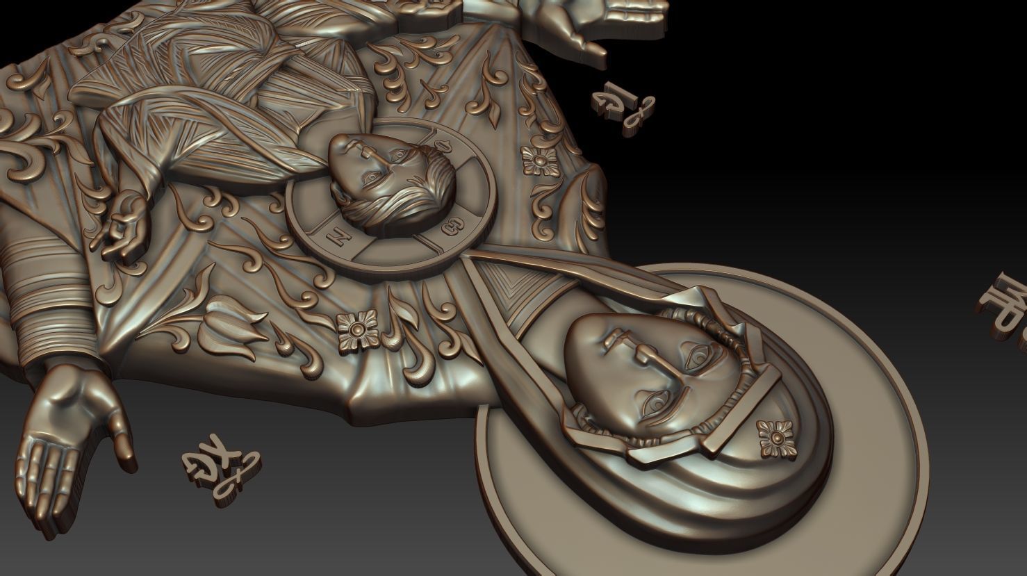 Mother of god with child 3D model_8