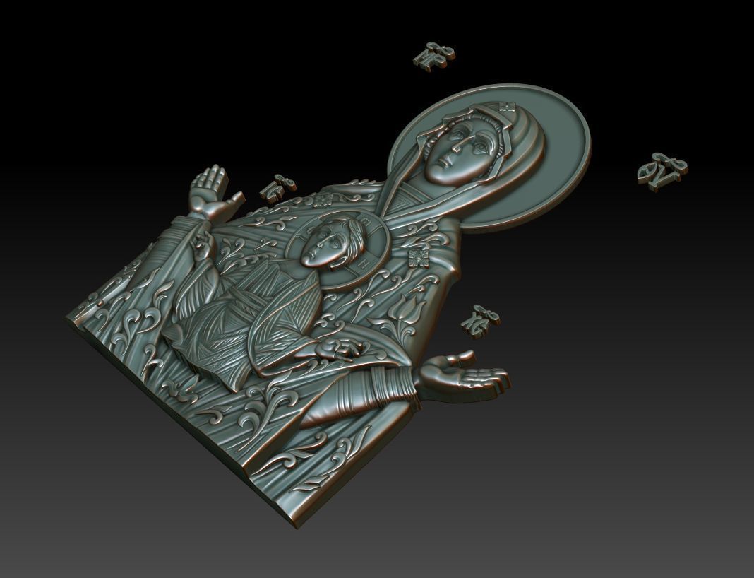 Mother of god with child 3D model_12