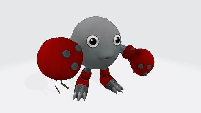 Mamemon robot wearing armor 3D print model