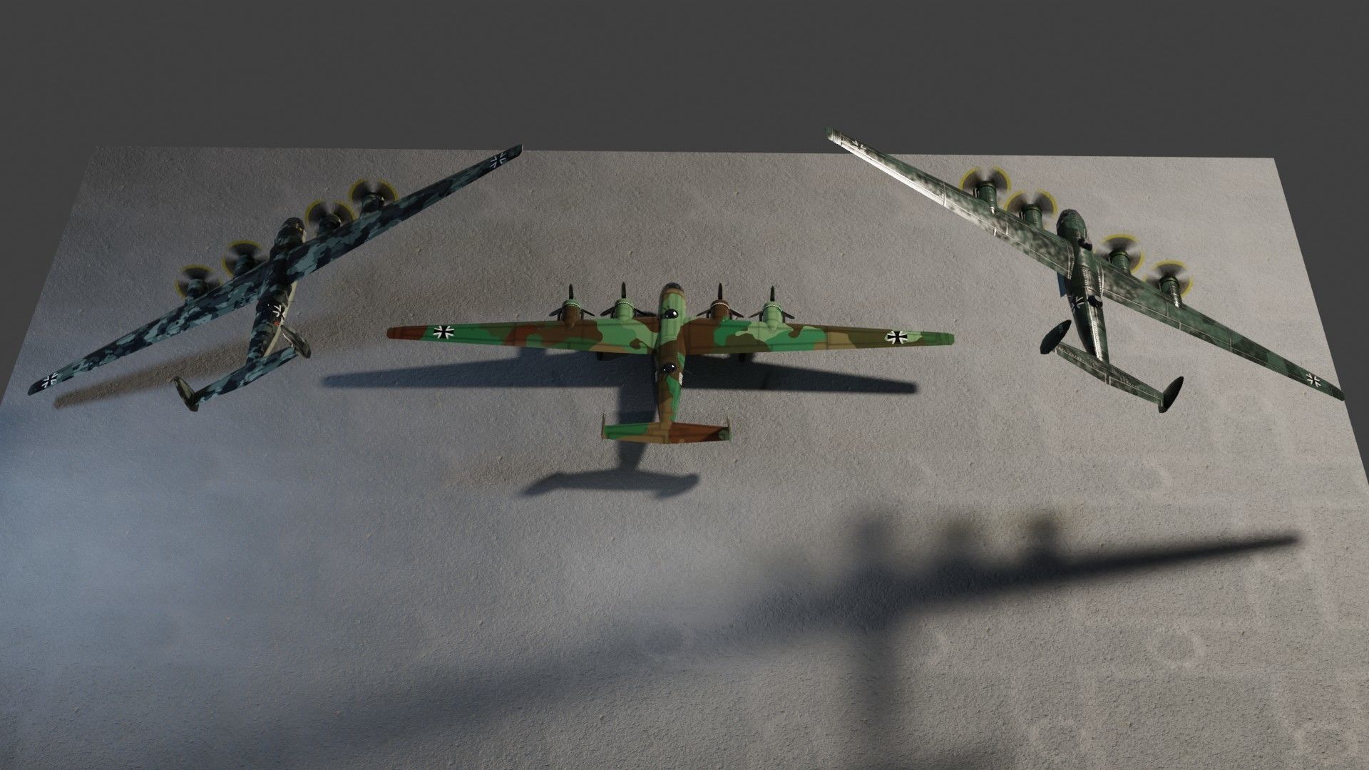 Messerschmitt ME-264 Amerika Bomber WW2 bomber Low-poly 3D model_2