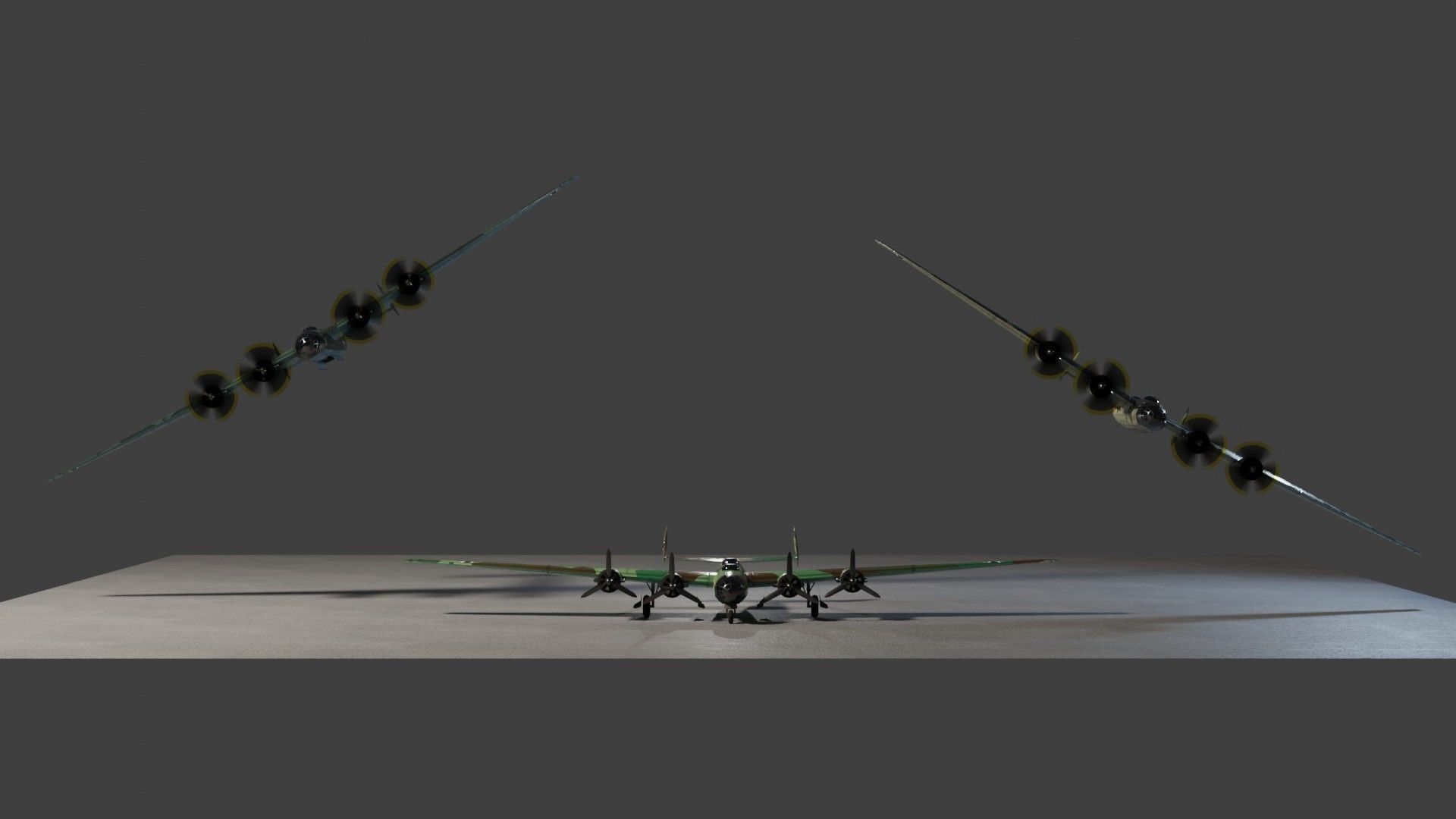 Messerschmitt ME-264 Amerika Bomber WW2 bomber Low-poly 3D model_5