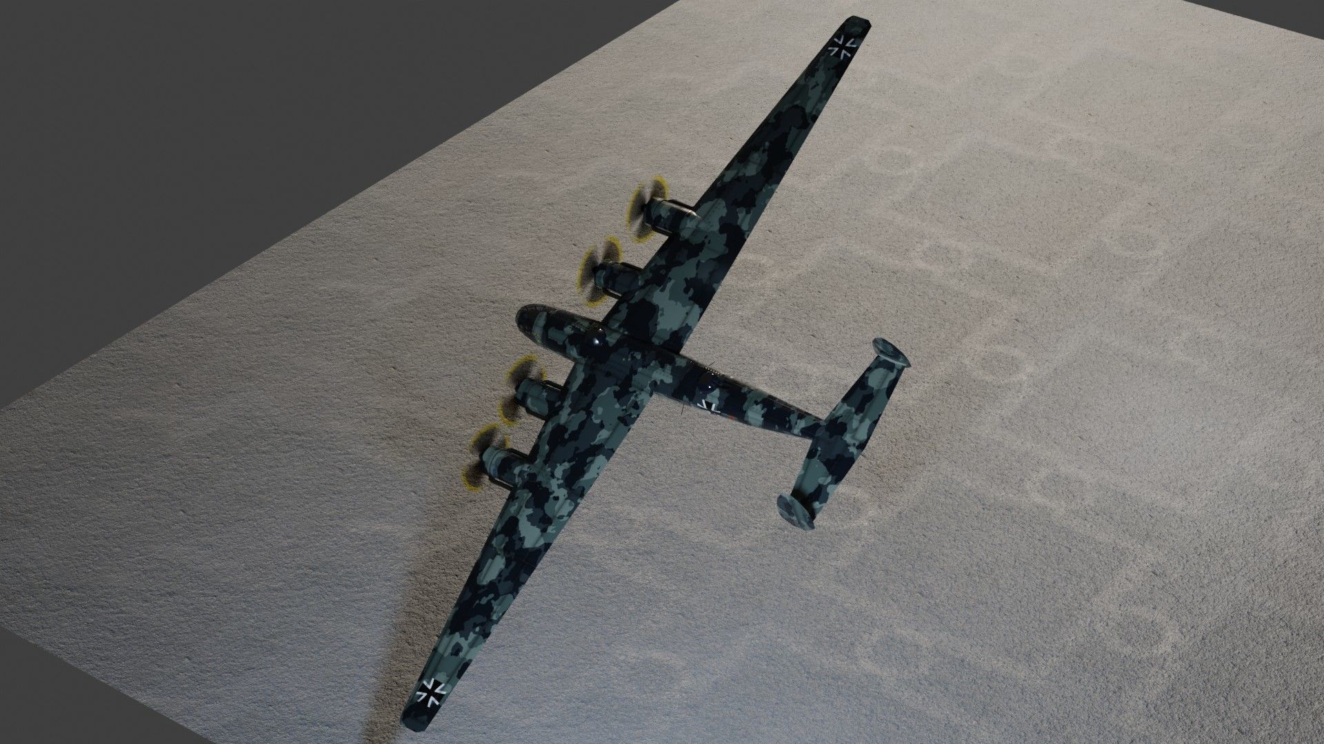 Messerschmitt ME-264 Amerika Bomber WW2 bomber Low-poly 3D model_11