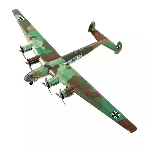 Messerschmitt ME-264 Amerika Bomber WW2 bomber Low-poly 3D model Messerschmitt ME-264 Amerika Bomber WW2 bomber Low-poly 3D model