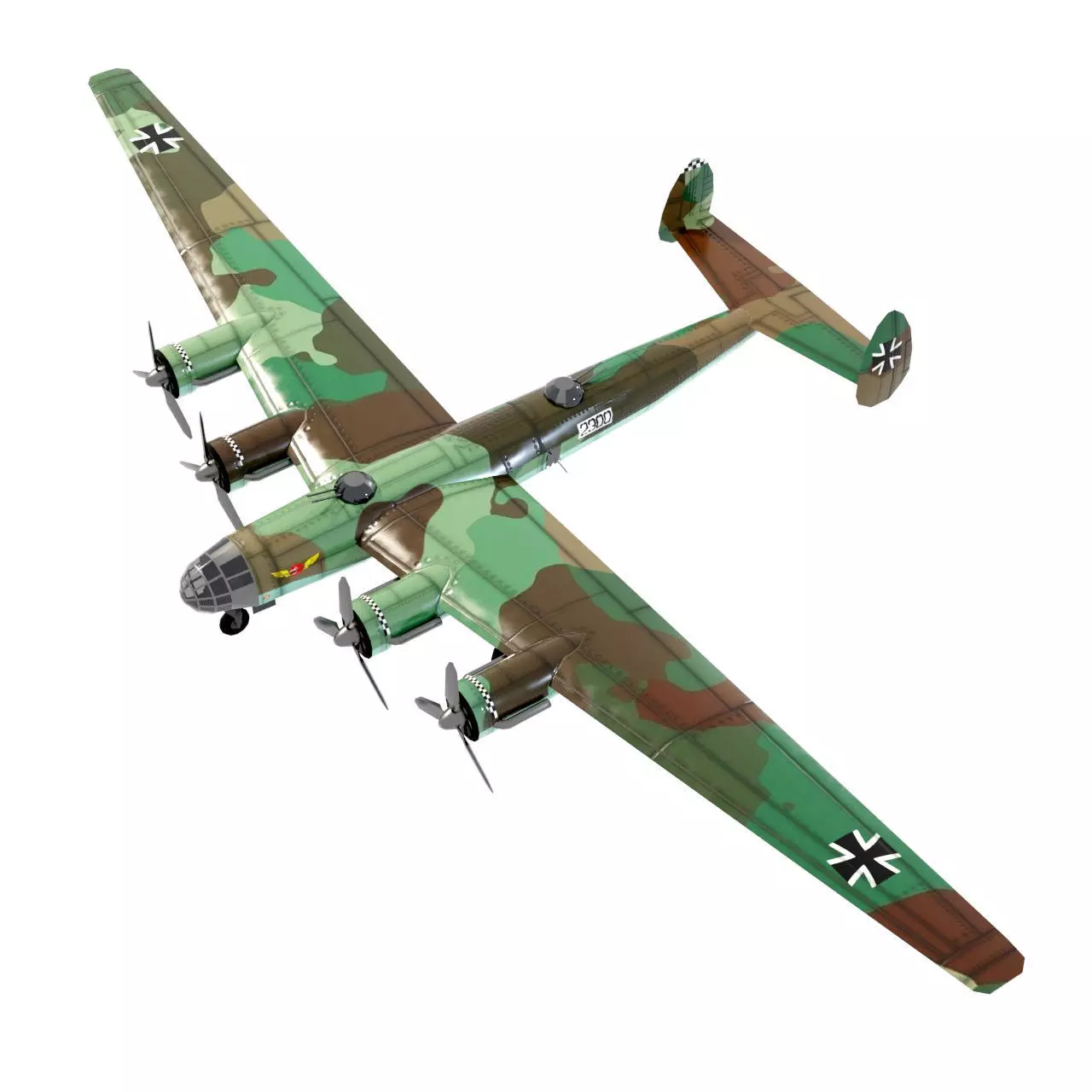 Messerschmitt ME-264 Amerika Bomber WW2 bomber Low-poly 3D model_0