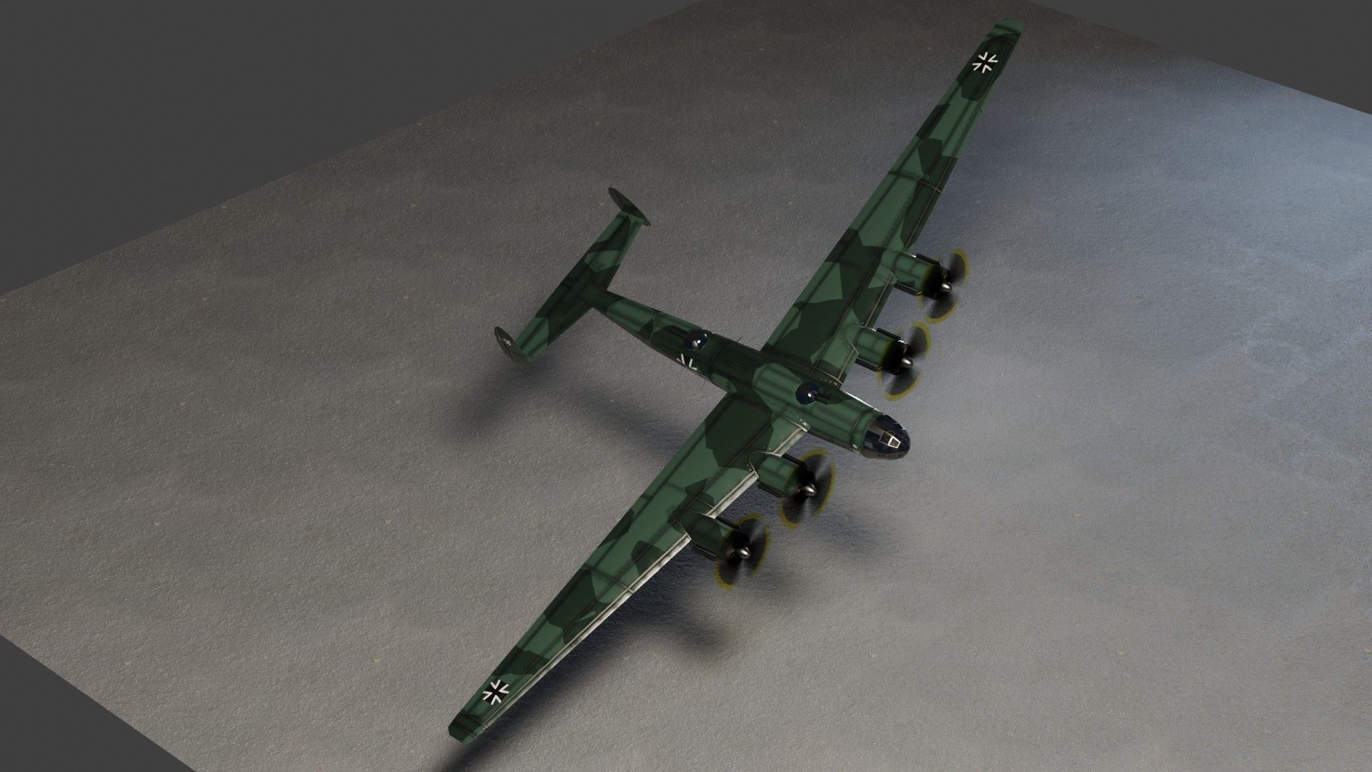 Messerschmitt ME-264 Amerika Bomber WW2 bomber Low-poly 3D model_13
