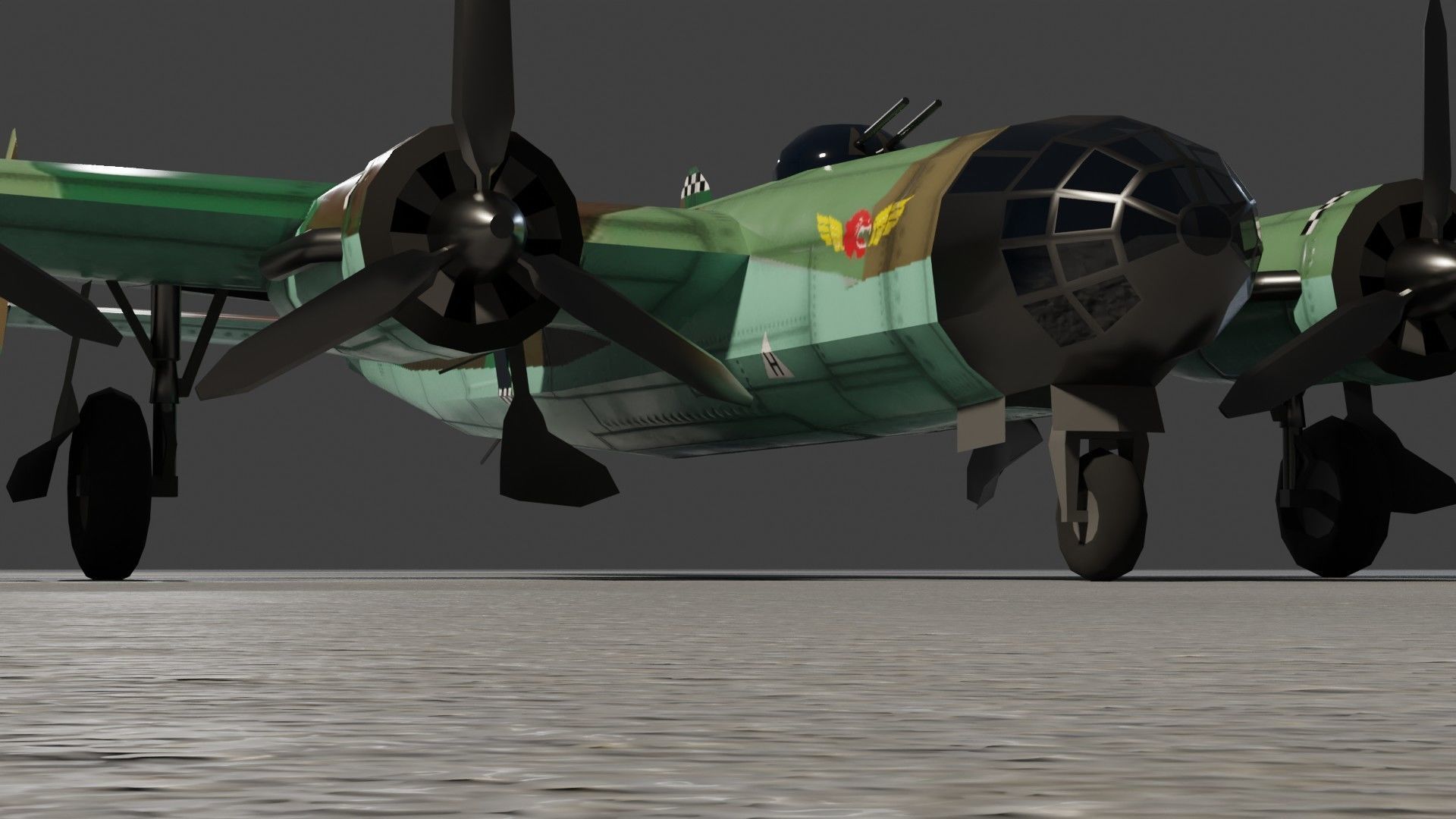 Messerschmitt ME-264 Amerika Bomber WW2 bomber Low-poly 3D model_14