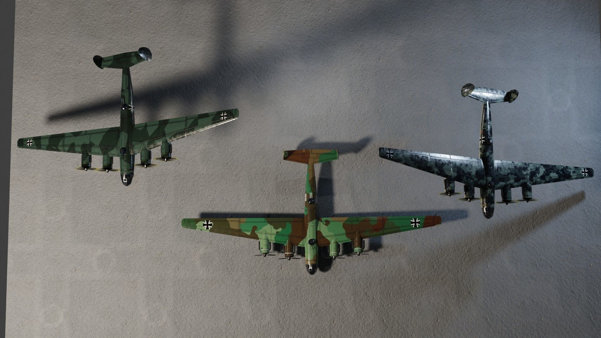 Messerschmitt ME-264 Amerika Bomber WW2 bomber Low-poly 3D model_6