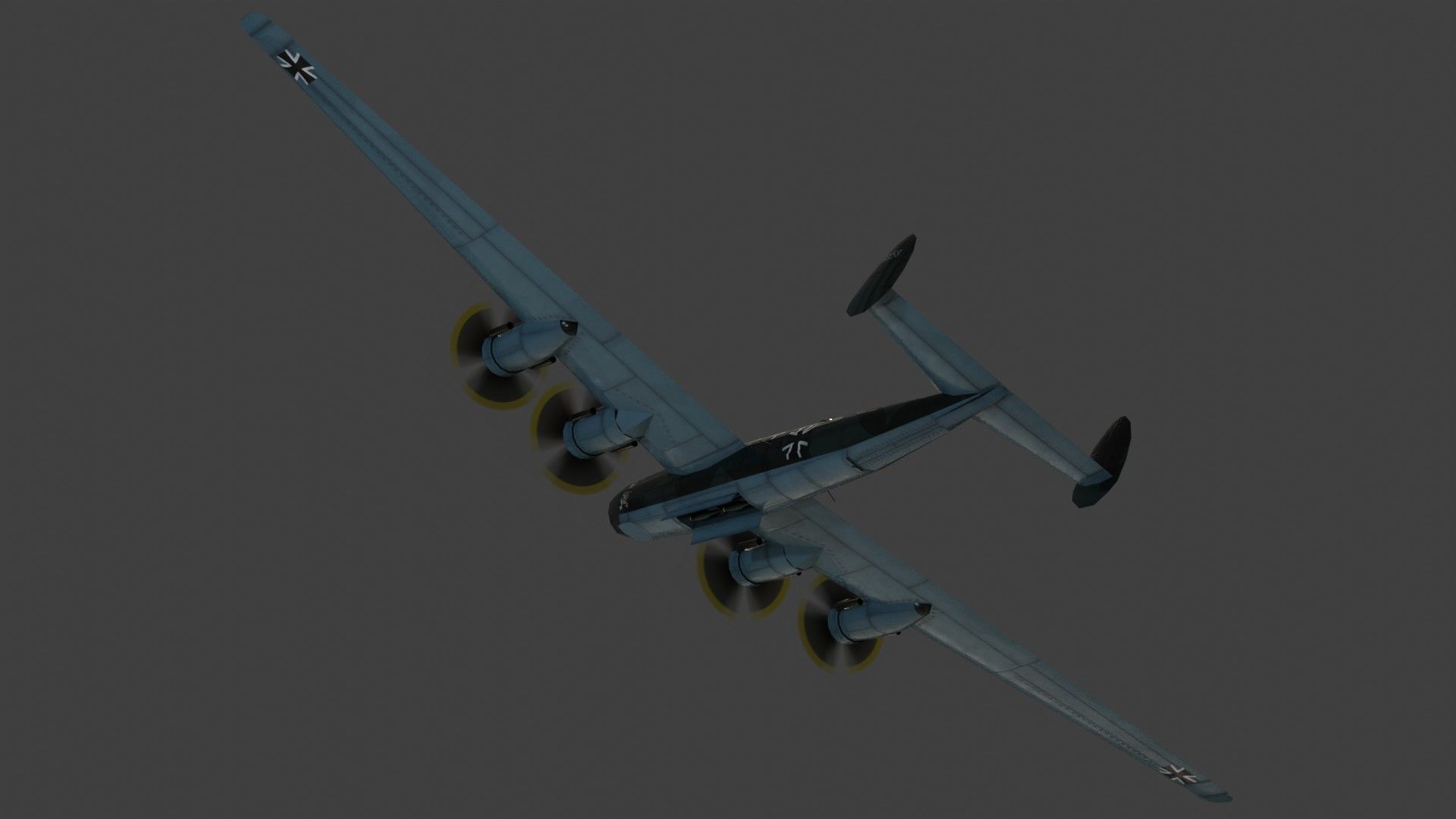 Messerschmitt ME-264 Amerika Bomber WW2 bomber Low-poly 3D model_12