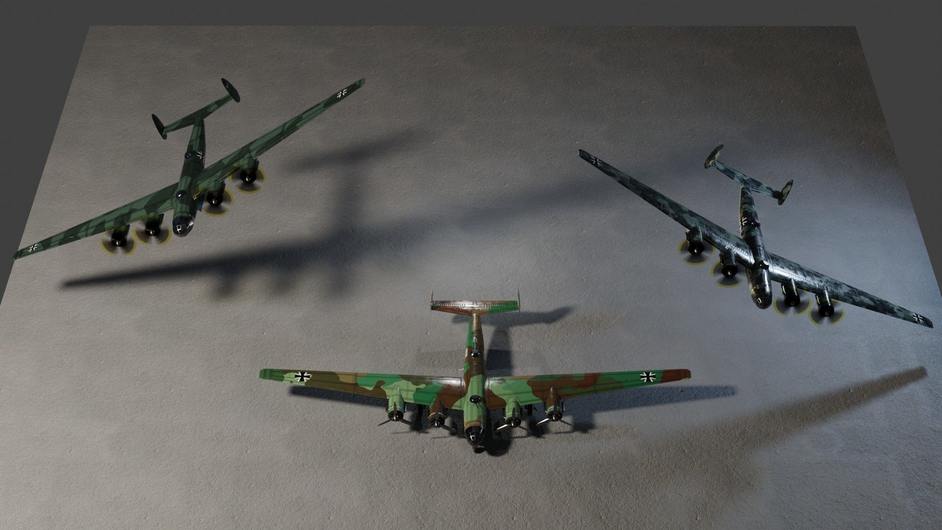 Messerschmitt ME-264 Amerika Bomber WW2 bomber Low-poly 3D model_1