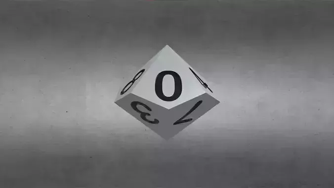 Dungeons and Dragons D10 1s Die 3D model
