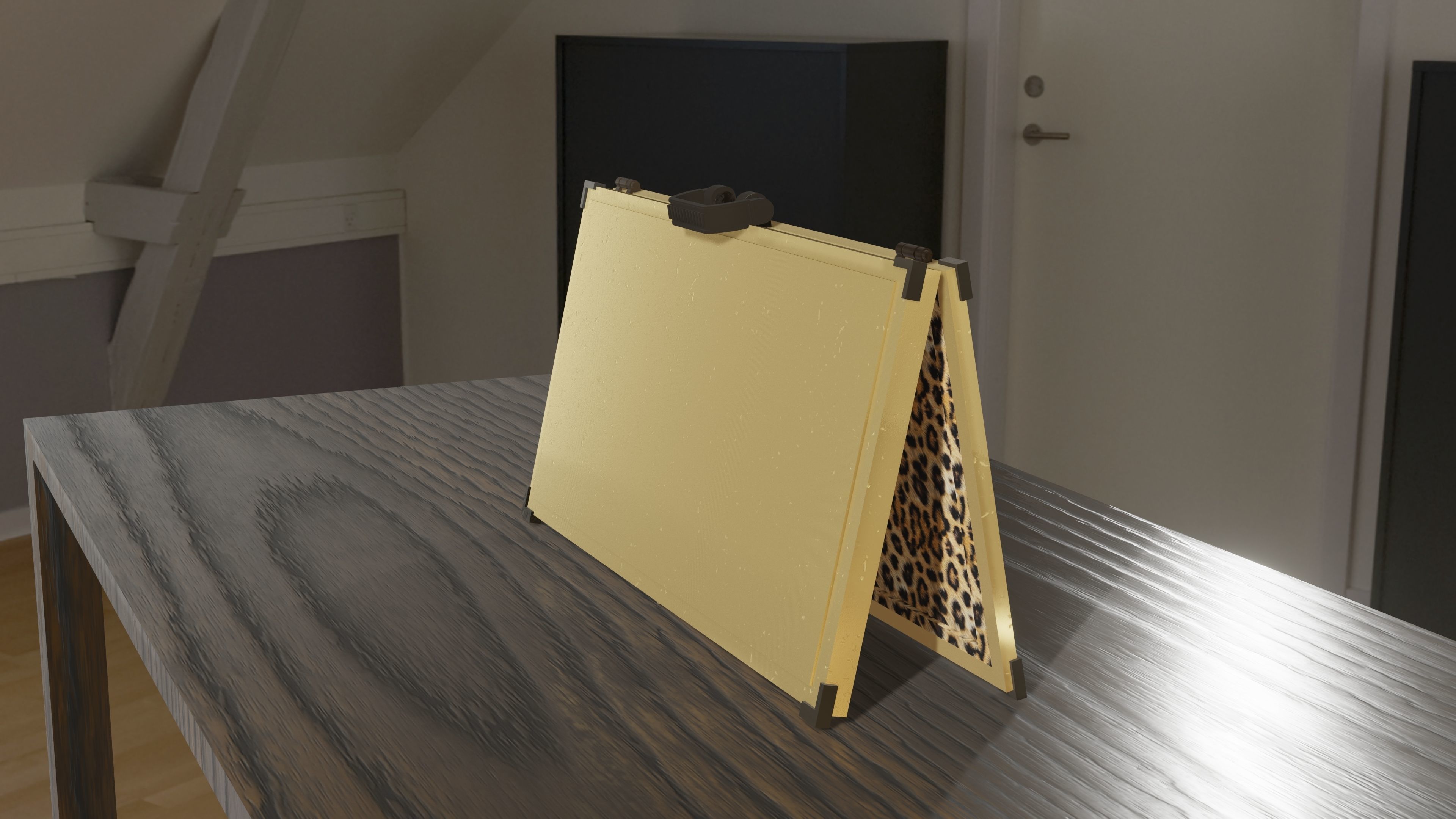 Military Weapon Case Golden Low-poly 3D model_10