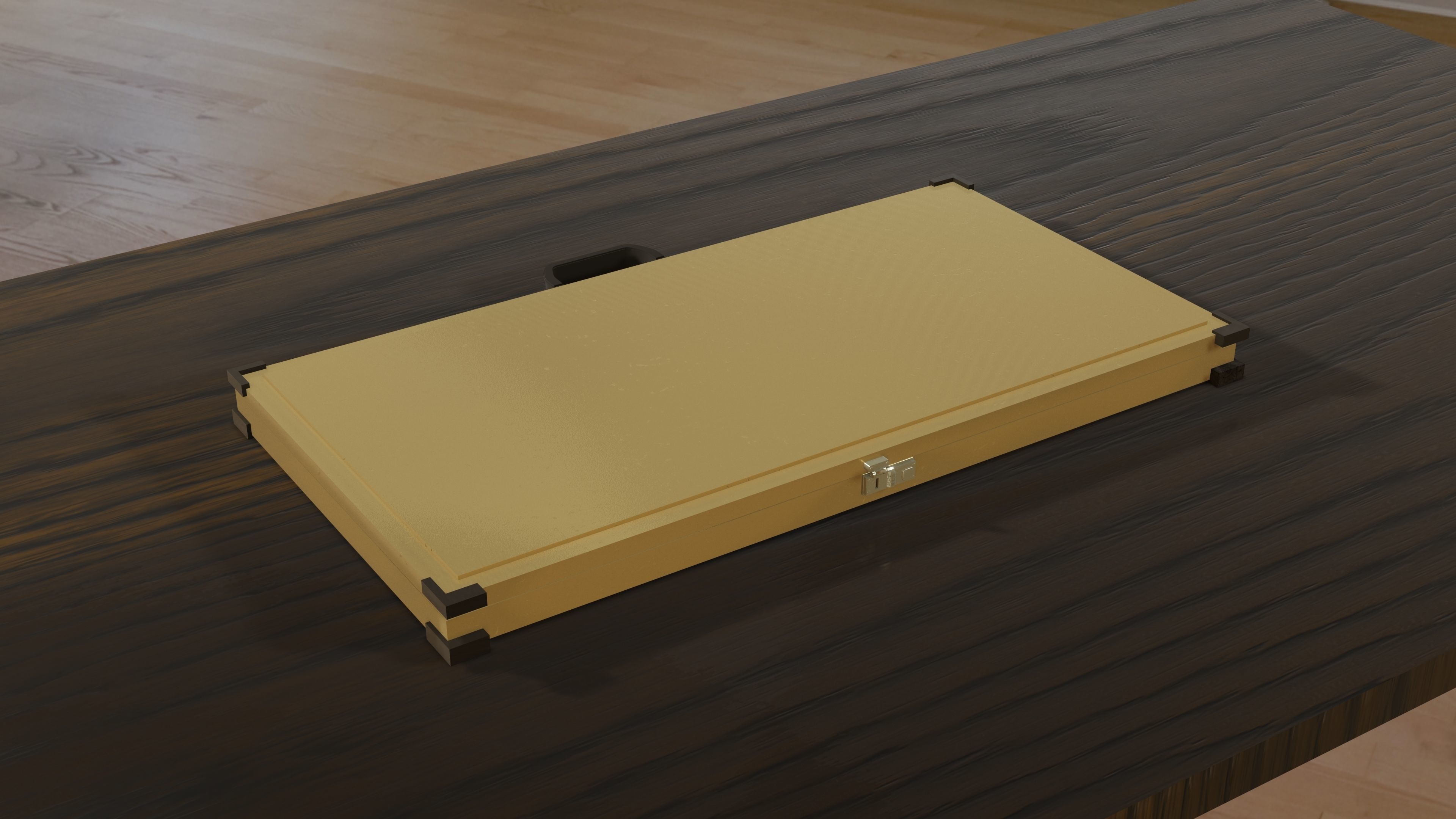 Military Weapon Case Golden Low-poly 3D model_11