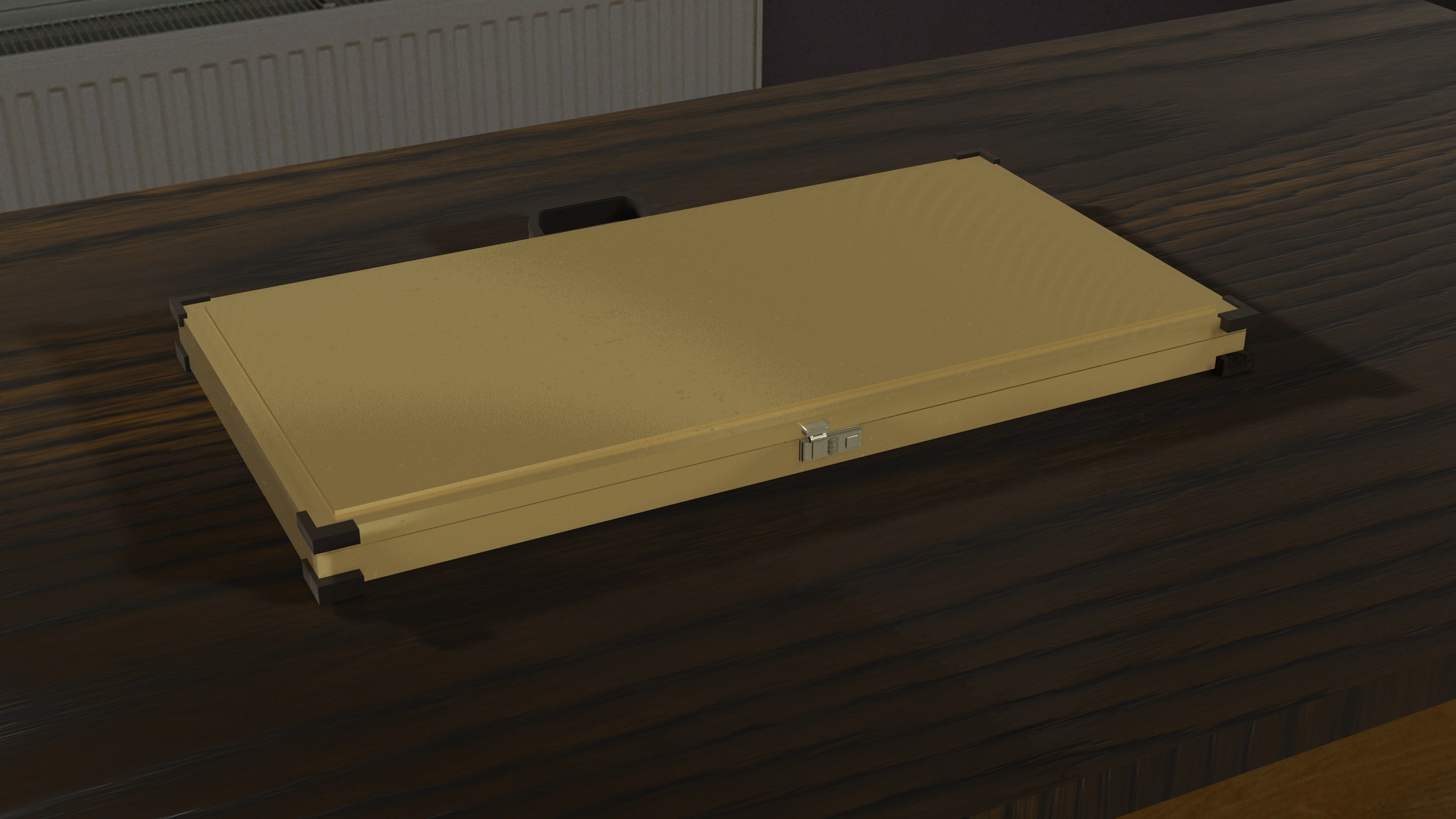 Military Weapon Case Golden Low-poly 3D model_6