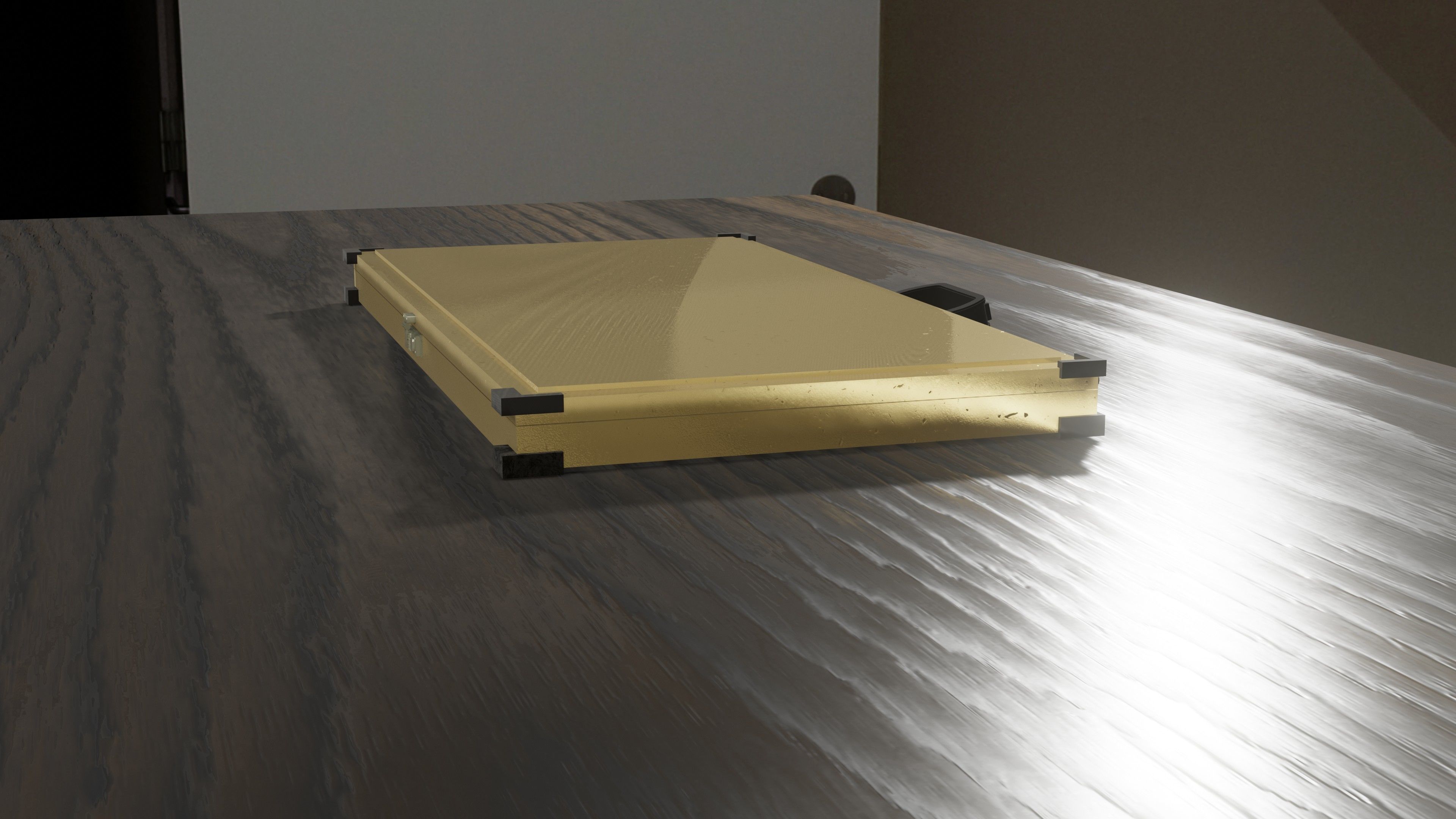 Military Weapon Case Golden Low-poly 3D model_8