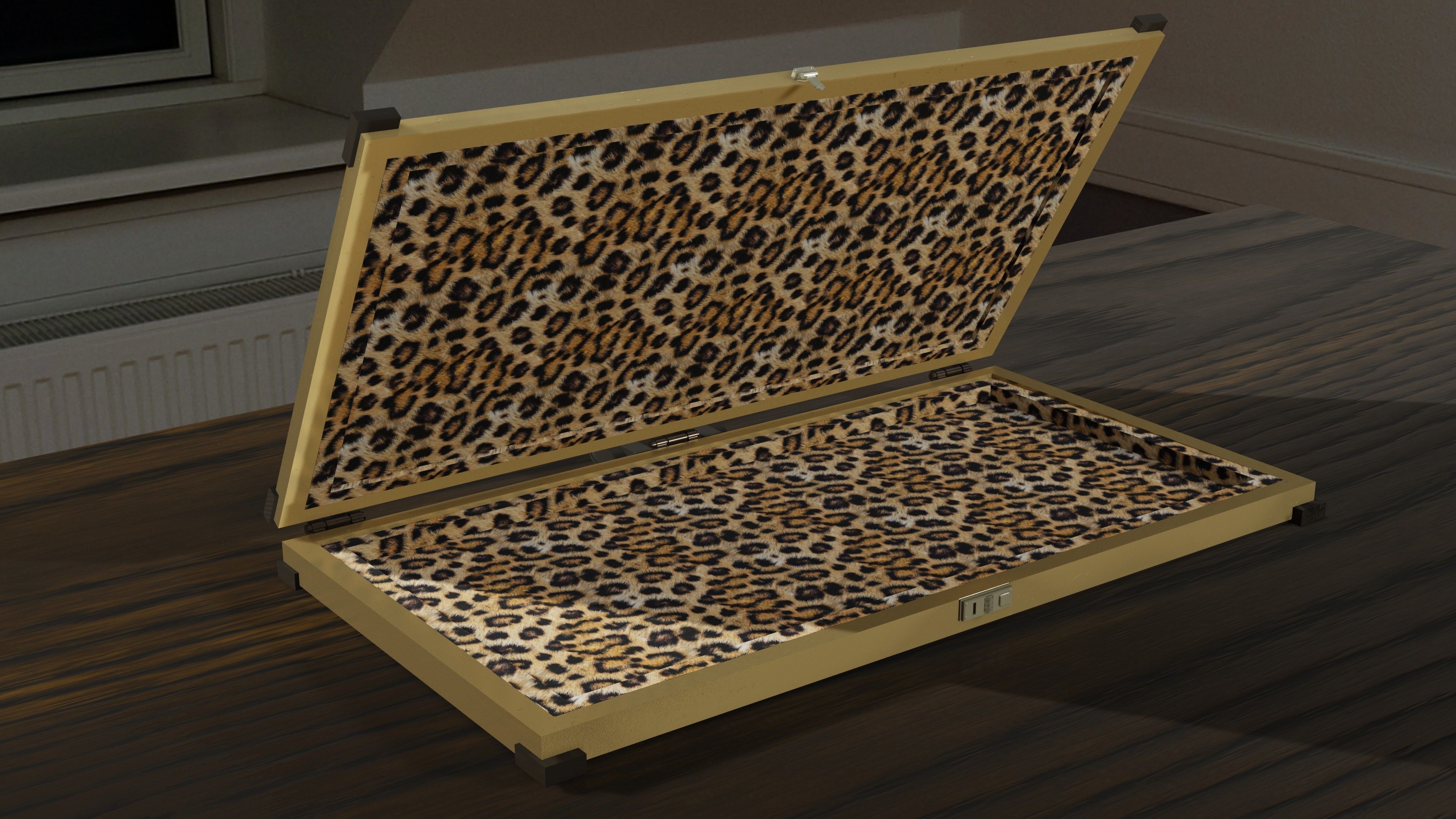 Military Weapon Case Golden Low-poly 3D model_4