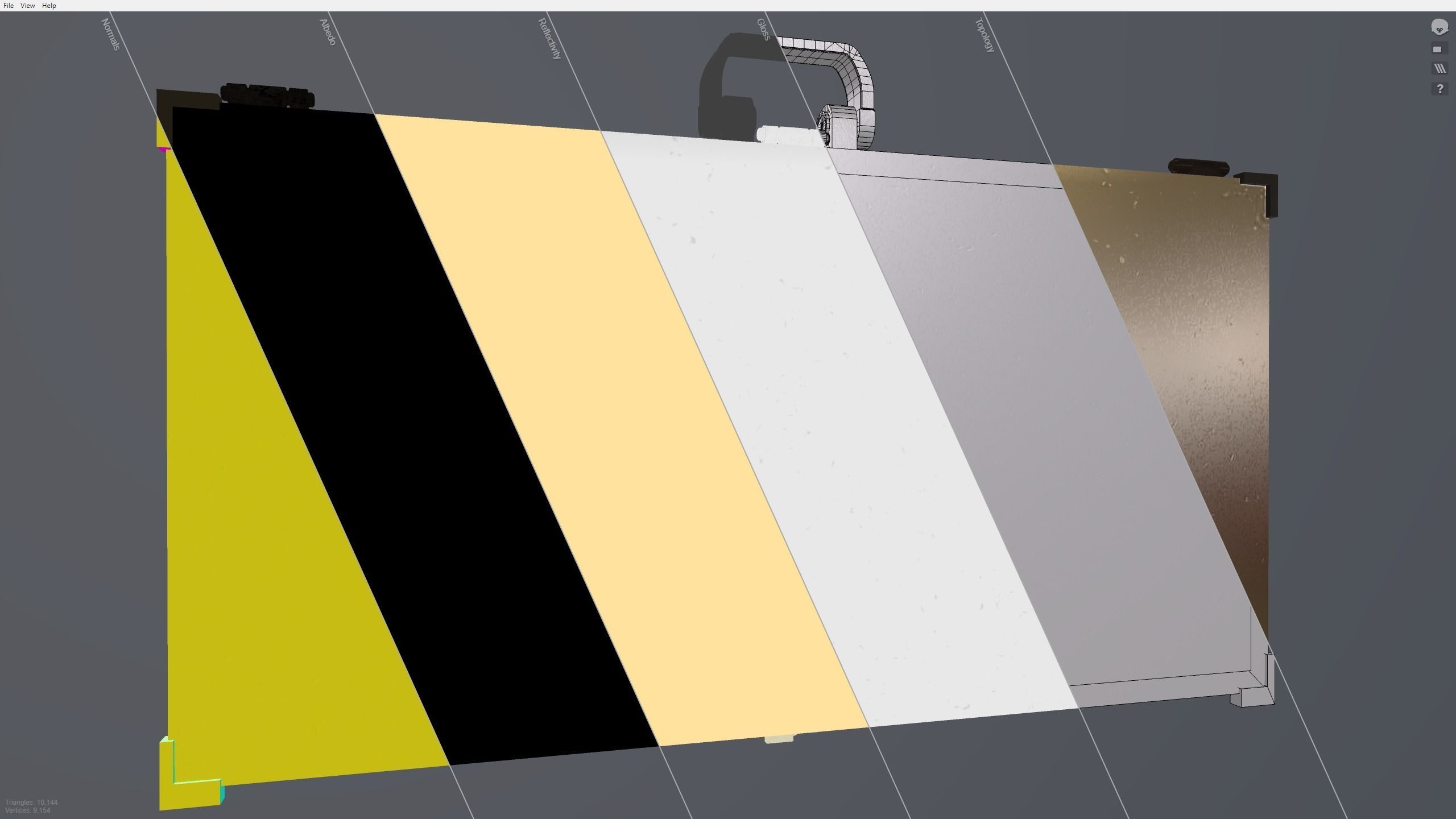 Military Weapon Case Golden Low-poly 3D model_14