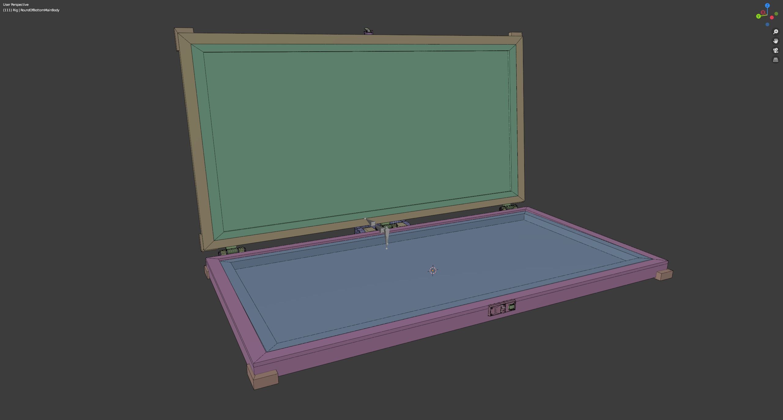 Military Weapon Case Golden Low-poly 3D model_15