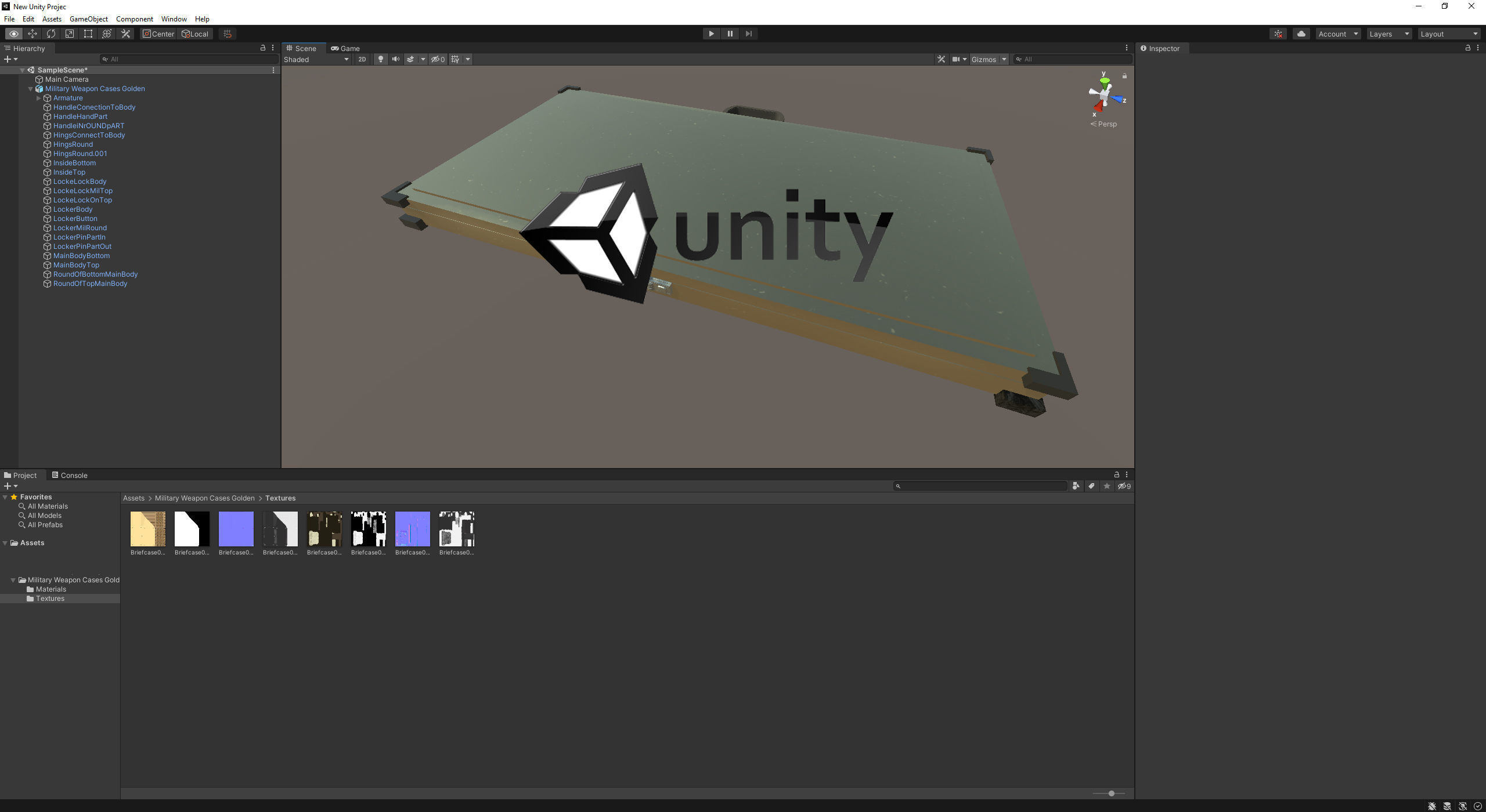 Military Weapon Case Golden Low-poly 3D model_3