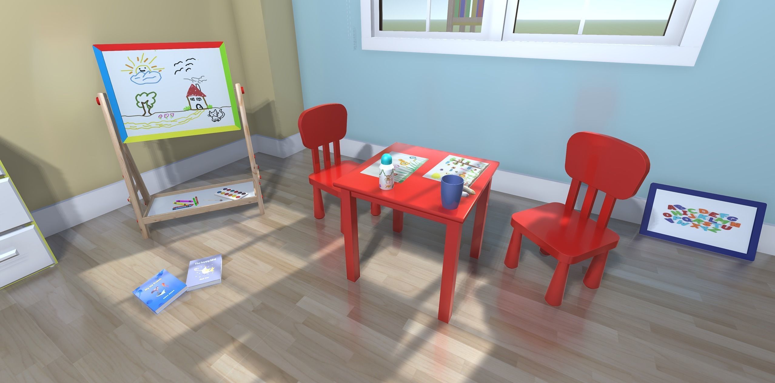 Children  room Low-poly 3D model_6
