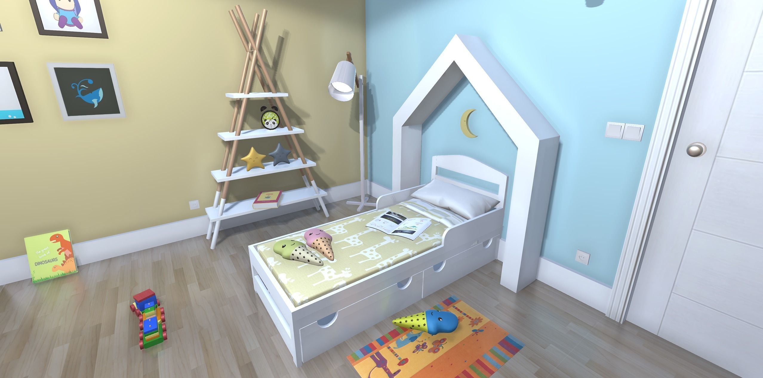 Children  room Low-poly 3D model_4