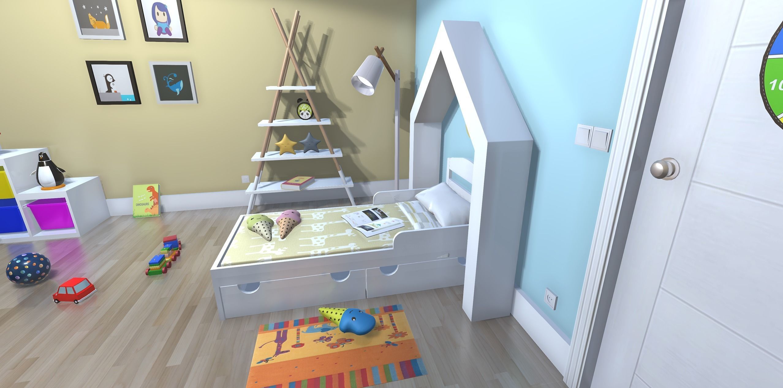 Children  room Low-poly 3D model_5