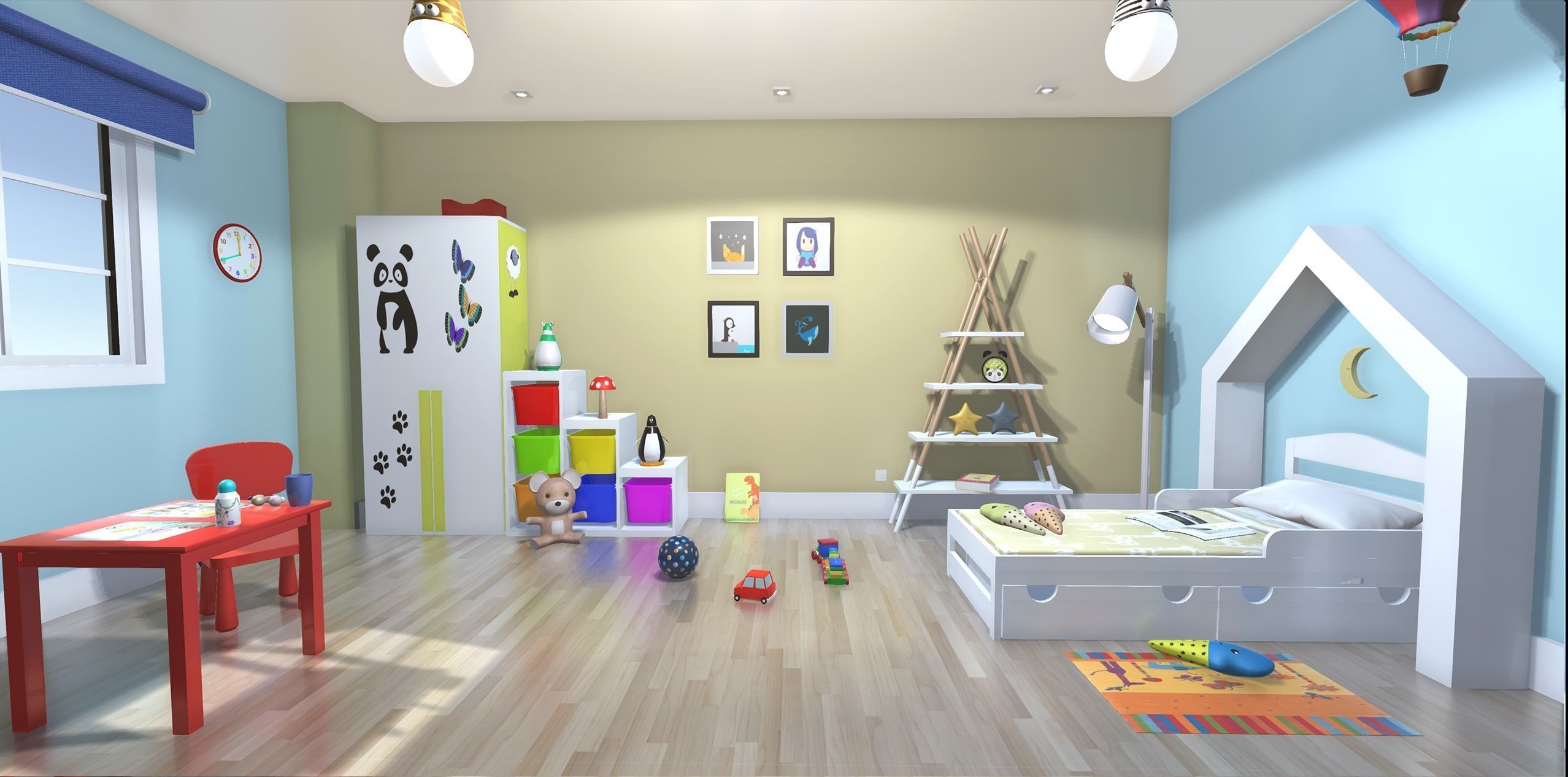 Children  room Low-poly 3D model_1